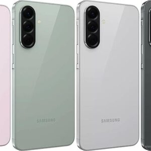 گوشی‌های Galaxy A56 سامسونگ در رنگ‌های مختلف: مشکی، نقره‌ای، آبی و سبز، با نمایشگر Full HD Super AMOLED